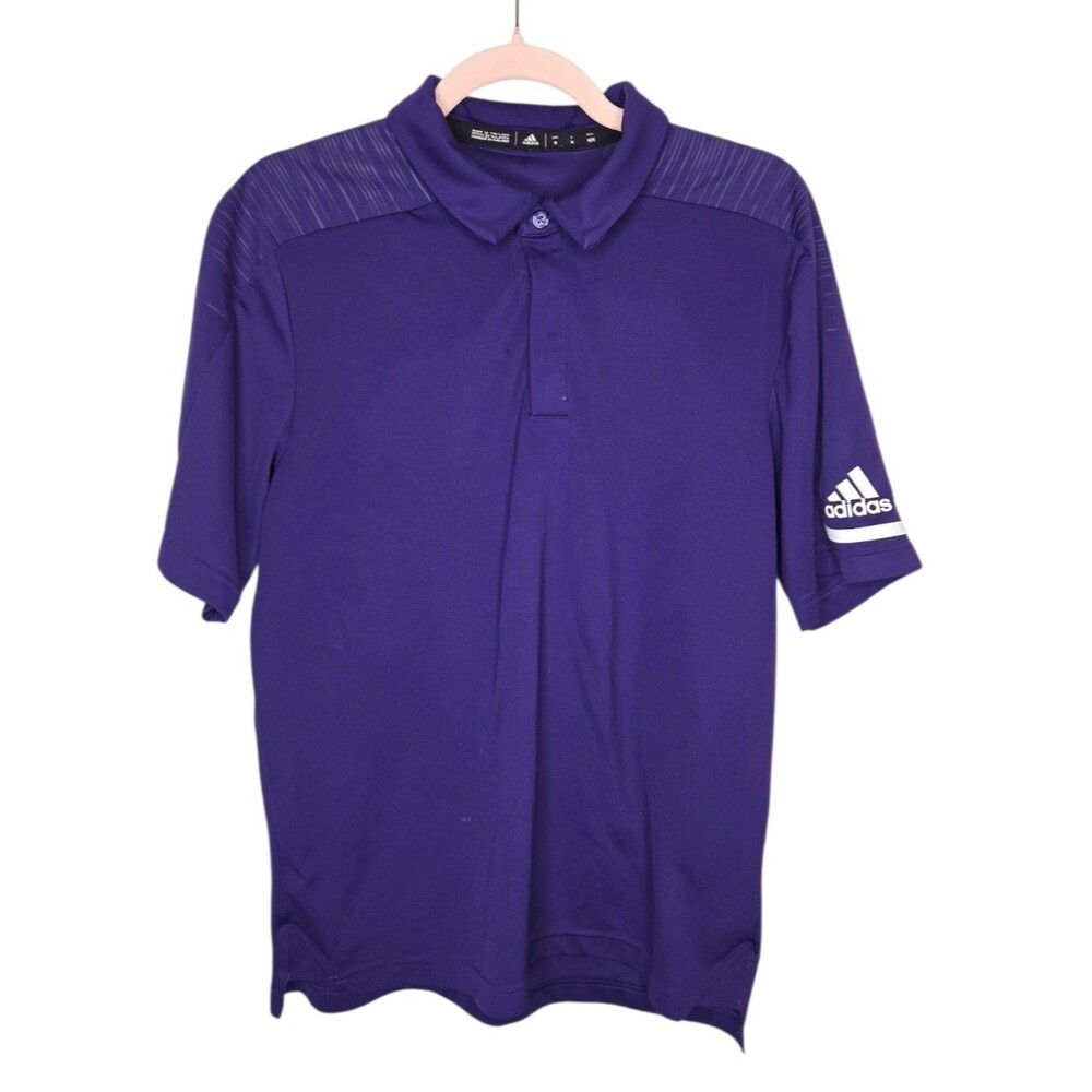 Adidas Climalite Purple Performance Golf Polo Shirt, Size Medium